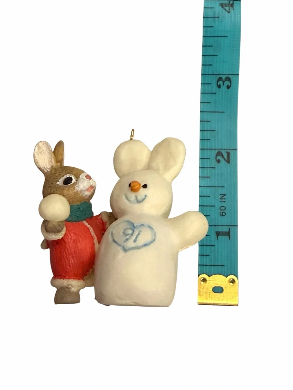 Hallmark 1991 Keepsake Ornament Tender Touches Collection Snow Twins Bunny